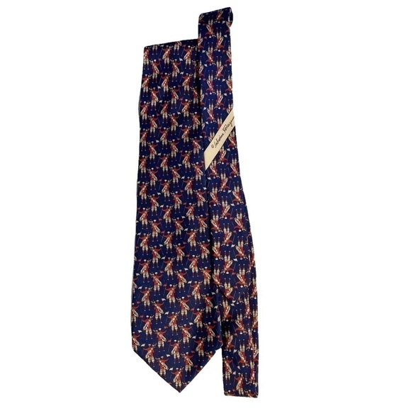 SALVATORE Ferragamo Silk Golf Tie - Picture 1 of 11